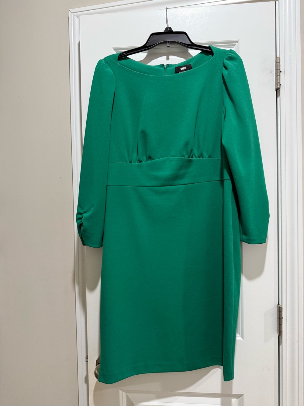 DKNY Emerald Green Long Sleeve Sheath Dress